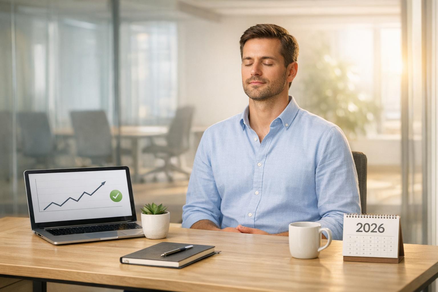 Employee practicing mindful screen time management